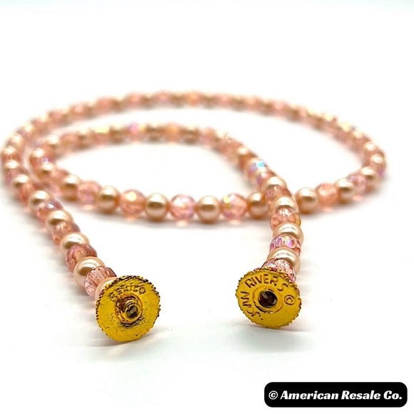 New JOAN RIVERS Vintage 30” Borealis Pink Beaded Cream Pearl and Beaded Necklace - Picture 3 of 6